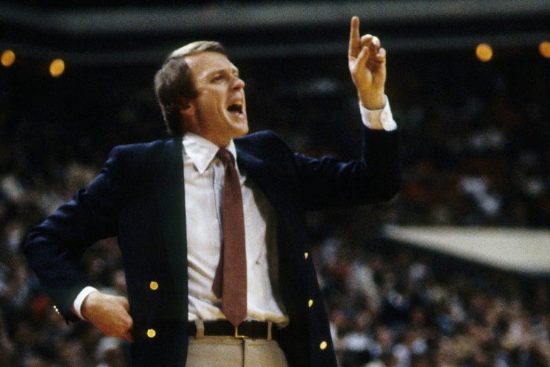 Philadelphia 76ers head coach Billy Cunningham against the Atlanta Hawks at The Omni.