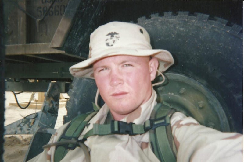 USMC Iraq vet Tim Wynn during a deployment to Iraq