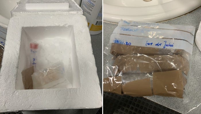 biological materials seized