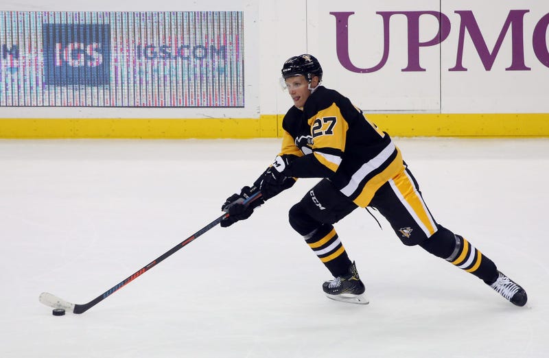 Pittsburgh Penguins center Nick Bjugstad (27) skates with the puck against the Ottawa Senators during the second period at PPG PAINTS Arena. The Penguins won 5-3.