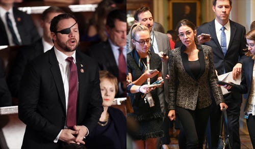 Reps. Dan Crenshaw and Alexandria Ocasio-Cortez