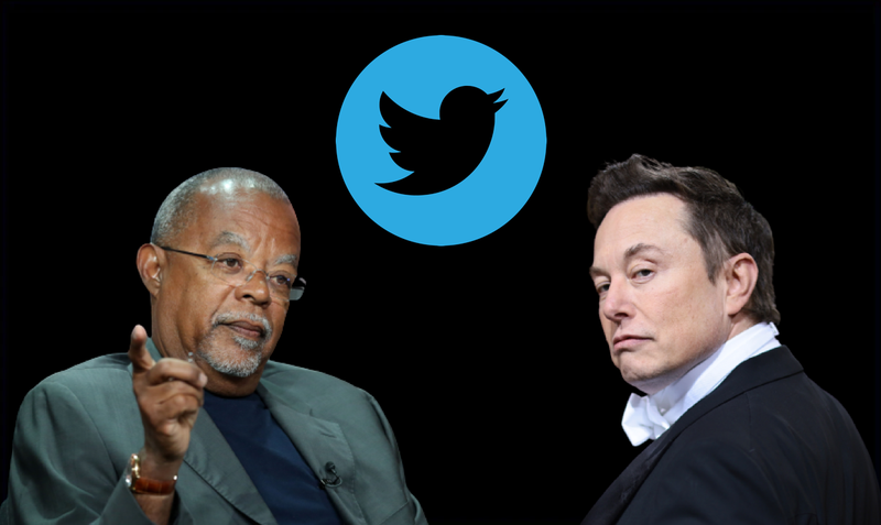 Henry Louis Gates, Elon Musk, and Twitter logo (Composite)