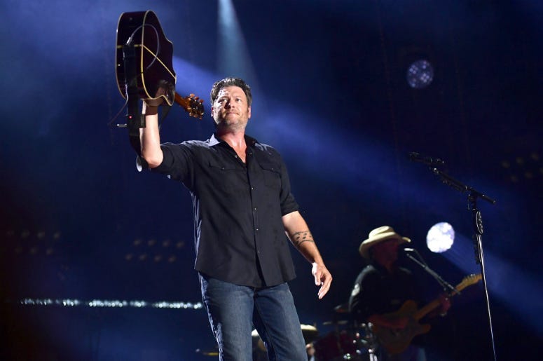 Nashville, Tennessee - Blake Shelton. 2018 CMA Fest Nightly Concert held at Nissan Stadium.