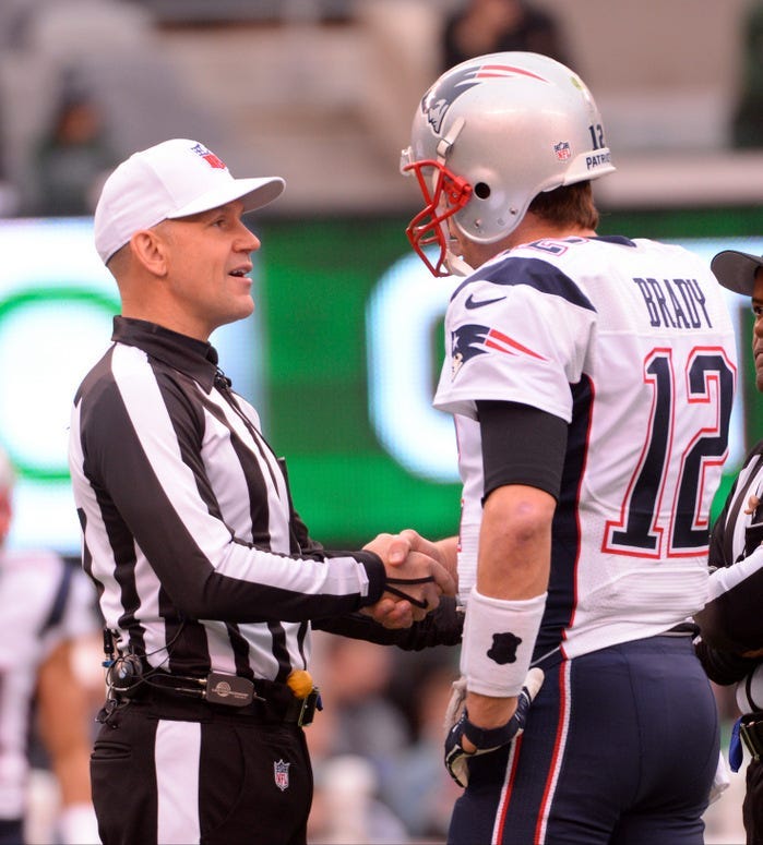 Clete Blakeman and Tom Brady