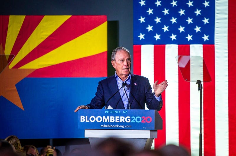 Michael Bloomberg speaks at a 2020 presidential campaign rally in Phoenix on Saturday, Feb. 1, 2020. Mike Bloomberg rally Feb. 1, 2020