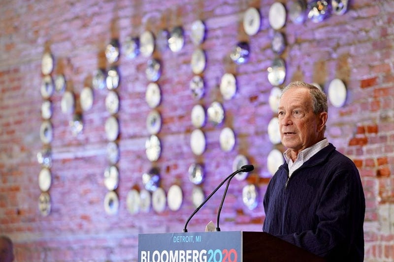Mike Bloomberg at his campaign office in Detroit