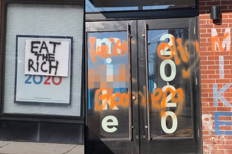 Bloomberg vandalized