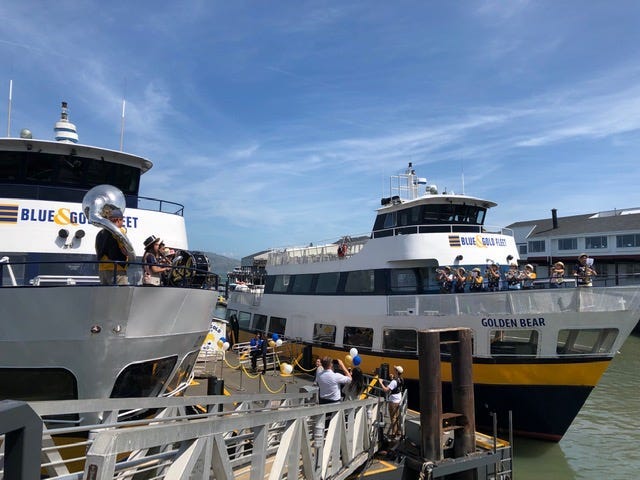 The Blue and Gold Fleet ferry in San Francisco celebrated its anniversary on May 23, 2019.