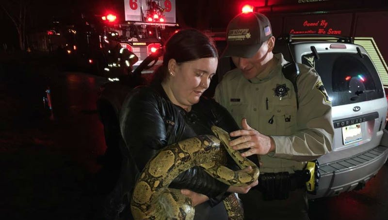 A woman in Bourbonnais is praising Kankakee County sheriff's deputies for rescuing her five-foot-long boa constrictor from her burning home this morning.