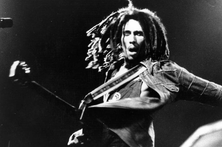 Bob Marley performs live in concert