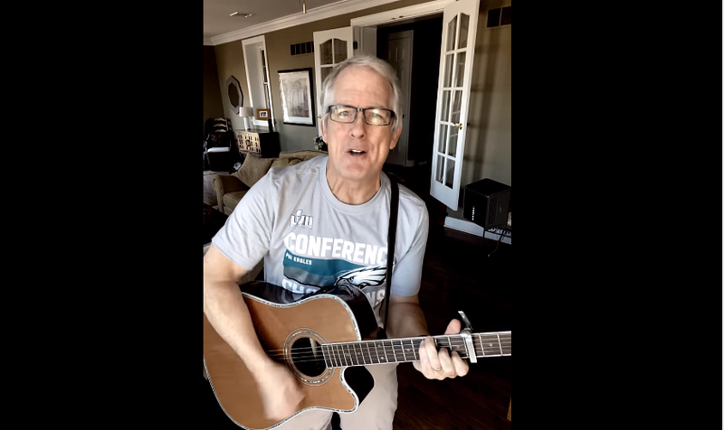 Downingtown PA native Bob Starner performing "The Birds Are Gonna Win the Super Bowl" in his living room.