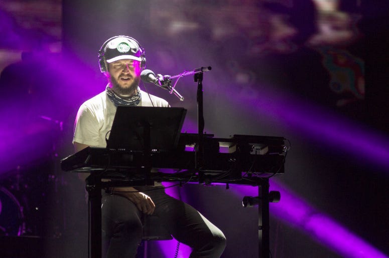ustin Vernon of Bon Iver at Eaux Claires Music Festival on August 12, 2016, in Eau Claire, Wisconsin
