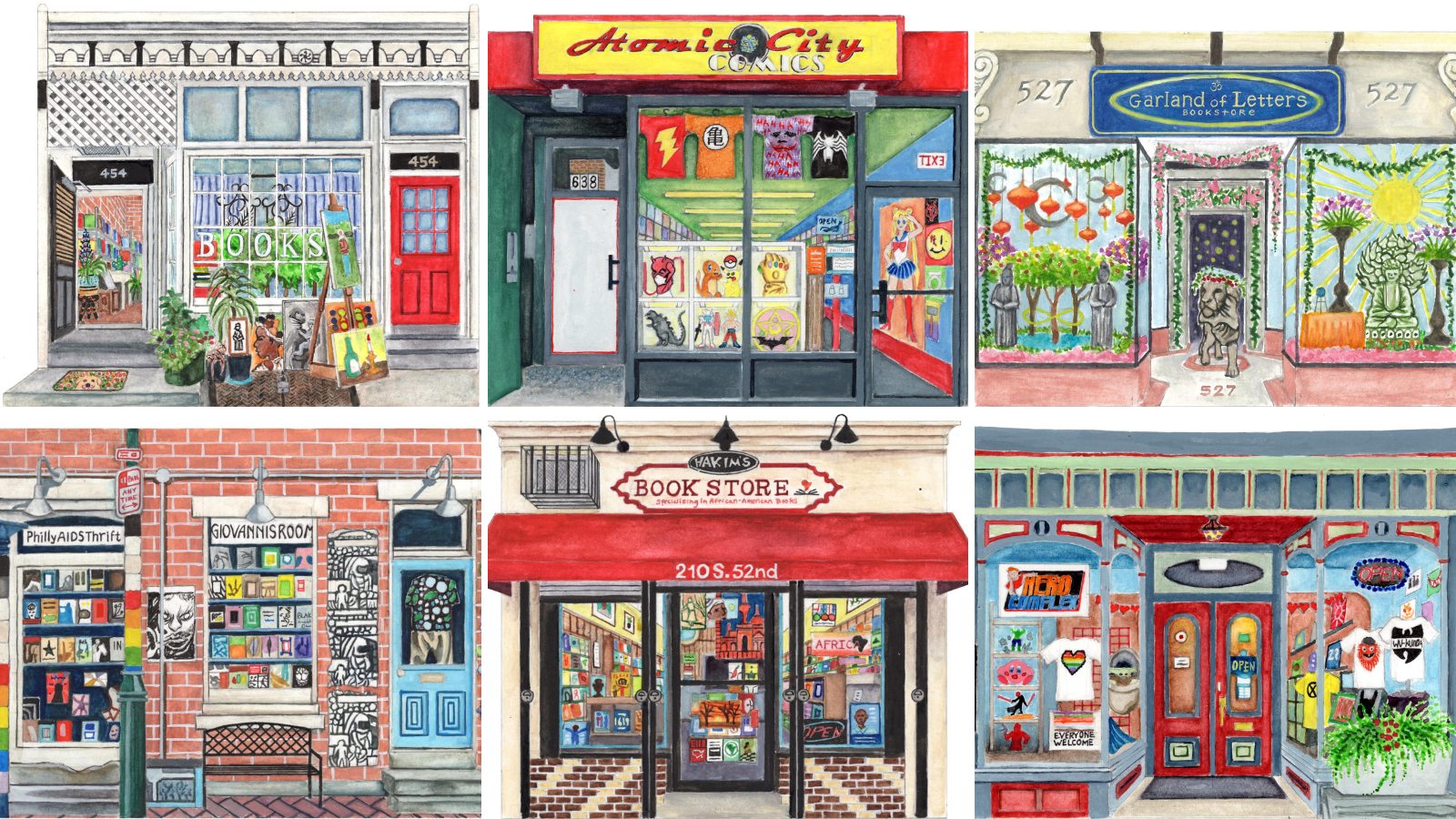 New map of the city’s independent bookstores features Philly painter