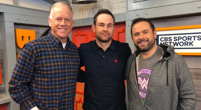 Andy Roddick poses with Boomer and Gio on Jan. 15, 2019.