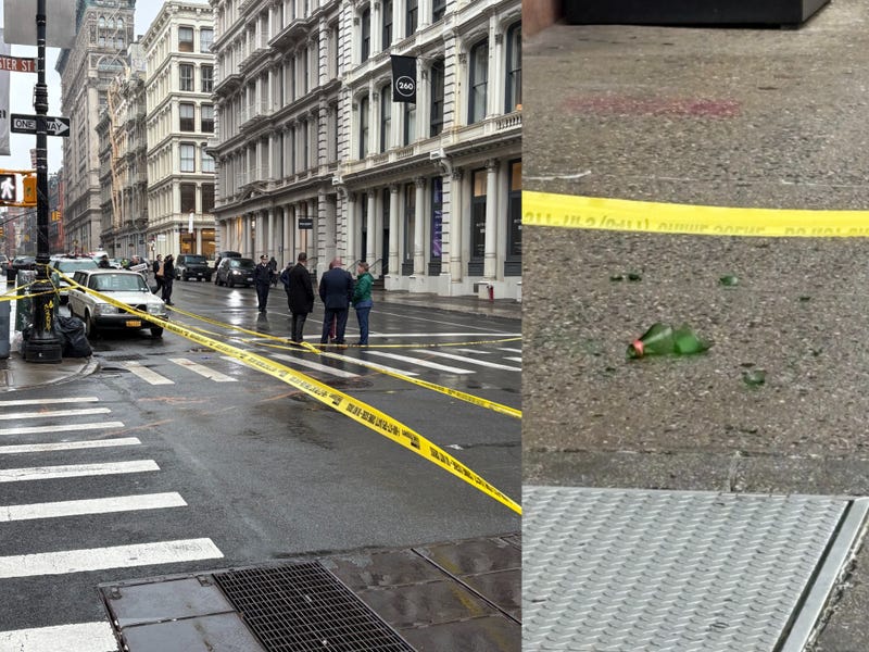 A woman was stabbed in the neck near the corner of Wooster and Broome streets in SoHo on Monday.
