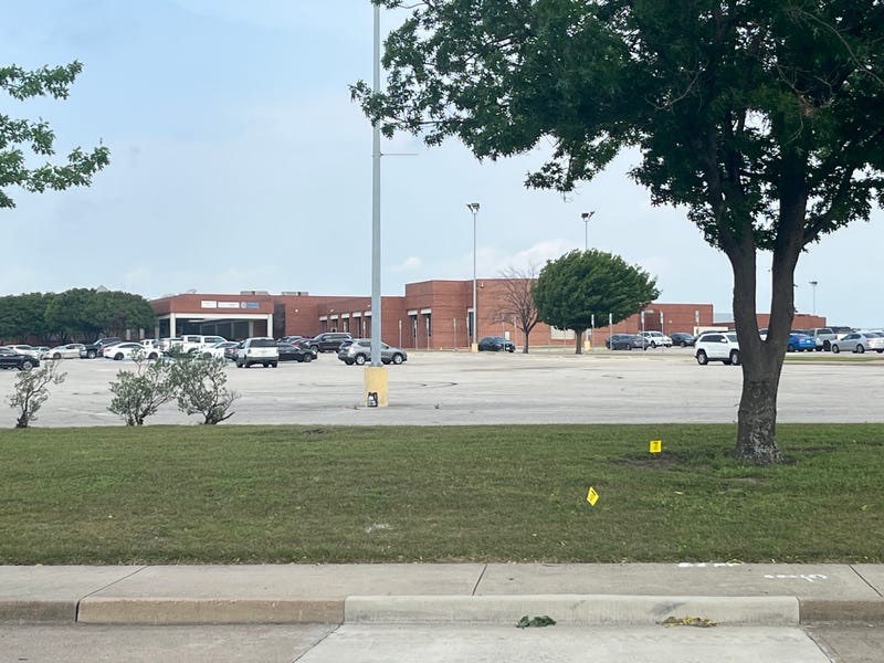 Students retrieved belongings from Bowie High School in Arlington, Texas on Friday, April 26, 2024, after a shooting outside the school two days prior.