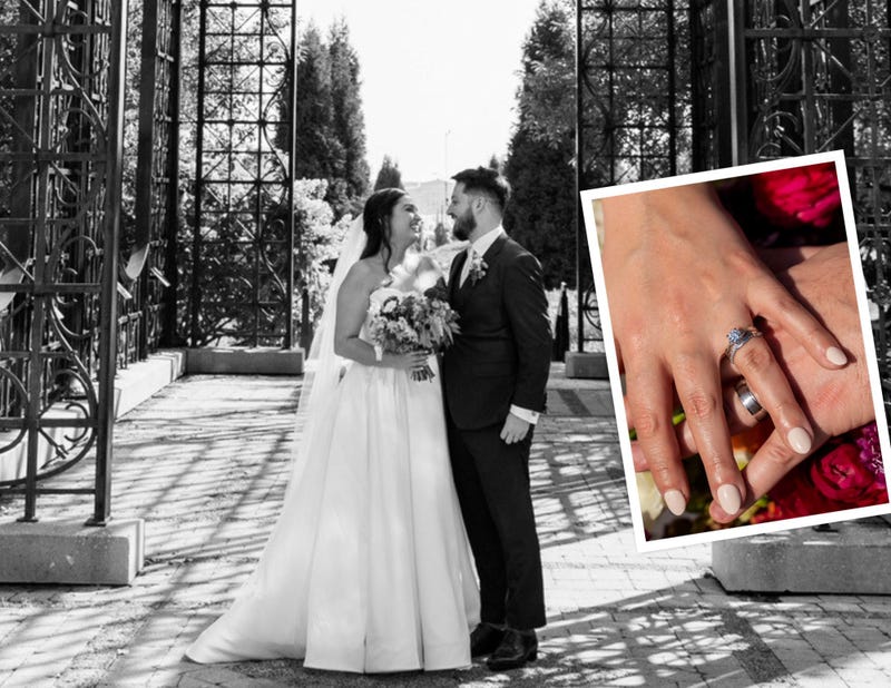 bride and groom and rings