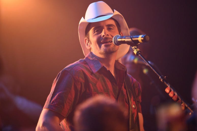 Brad Paisley performs as he shoots a video for his new song \"Bucked Off\" at Tootsie's Orchid Lounge