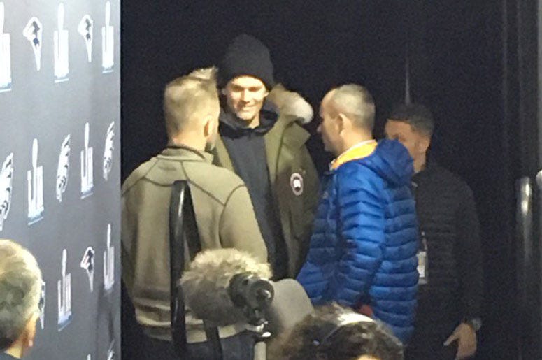 Tom Brady with Kirk and Callan. (Photo courtesy Tom E. Curran)
