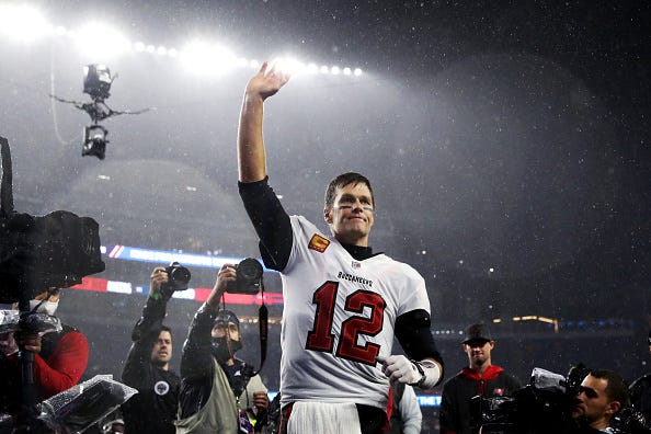 Tom Brady waves to the Patriots fans