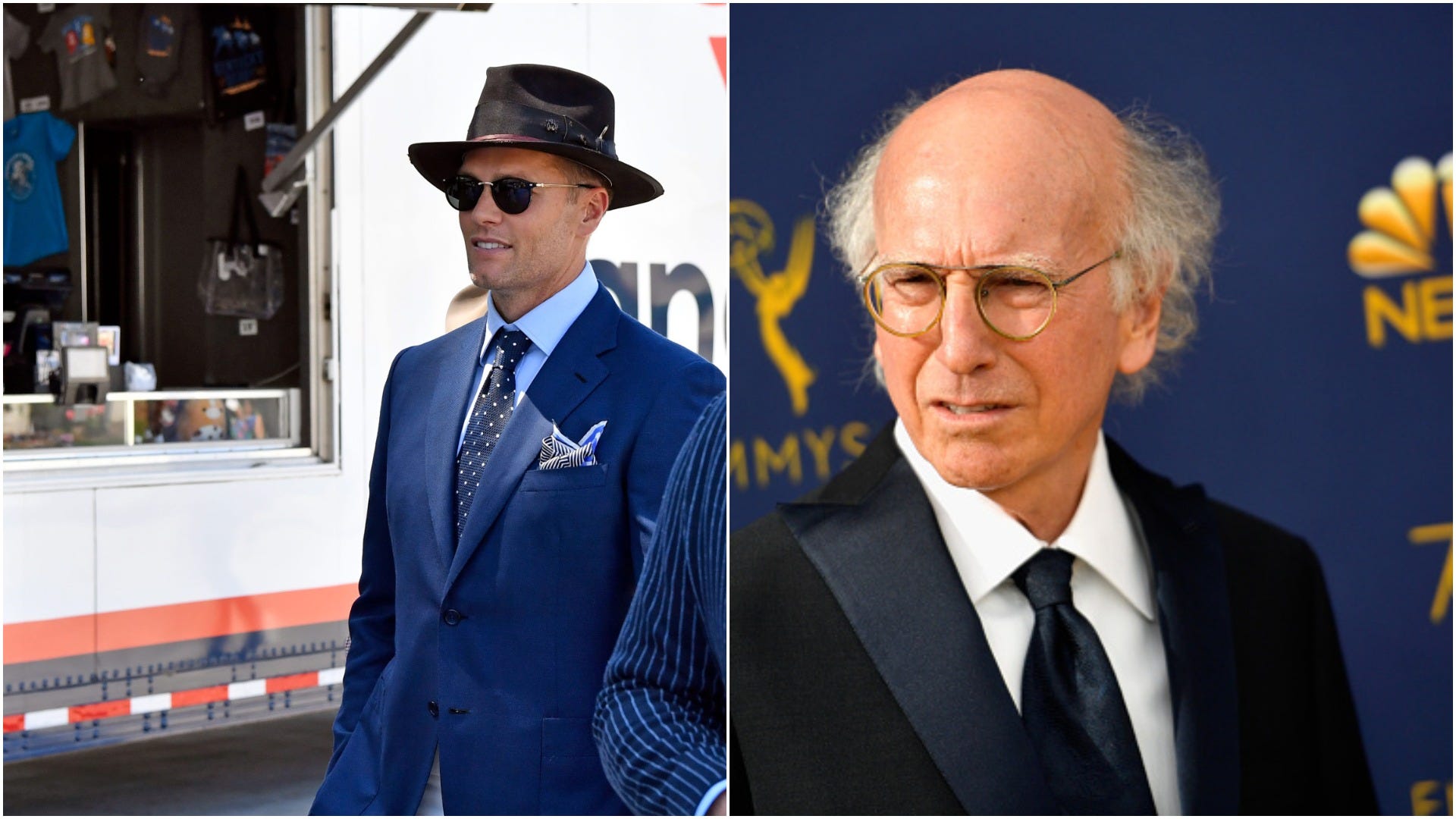 Larry David had a very on-brand exchange with Tom Brady at Kentucky Derby