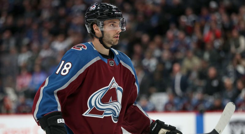 Derick Brassard #18 of the Colorado Avalanche plays against the Florida Panthers in the third period at the Pepsi Center on February 25, 2019
