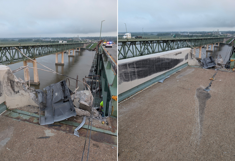 Tractor truck falls off Delaware Memorial Bridge into river