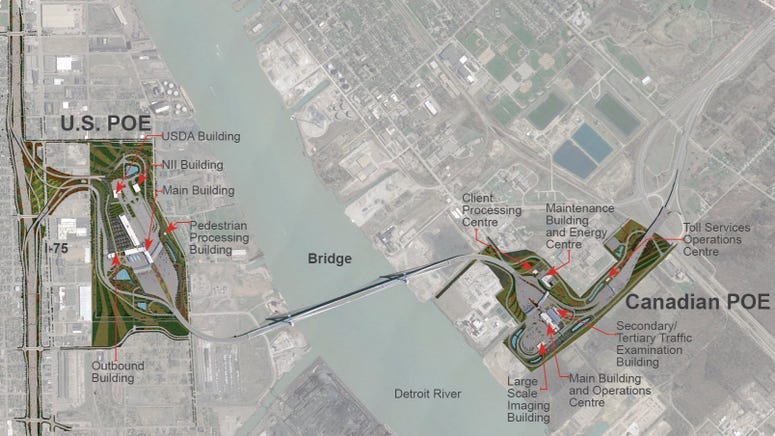 Gordie Howe International Bridge location map
