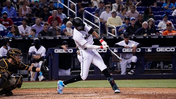 Fan caught on mic appearing to yell n-word at Marlins' Lewis Brinson