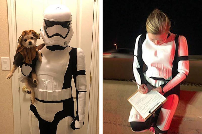 Nevada Highway Patrol Trooper Britta Froesh in stormtrooper costume