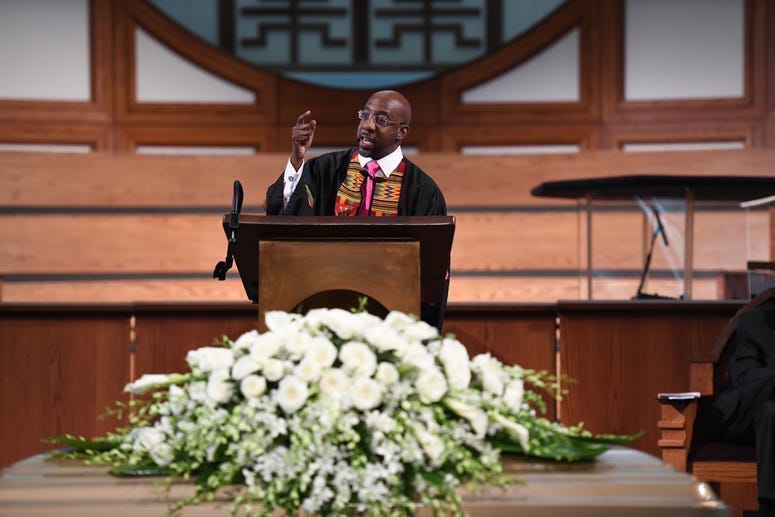 Rev. Dr. Raphael Warnock delivered the eulogy at the funeral for Rayshard Brooks