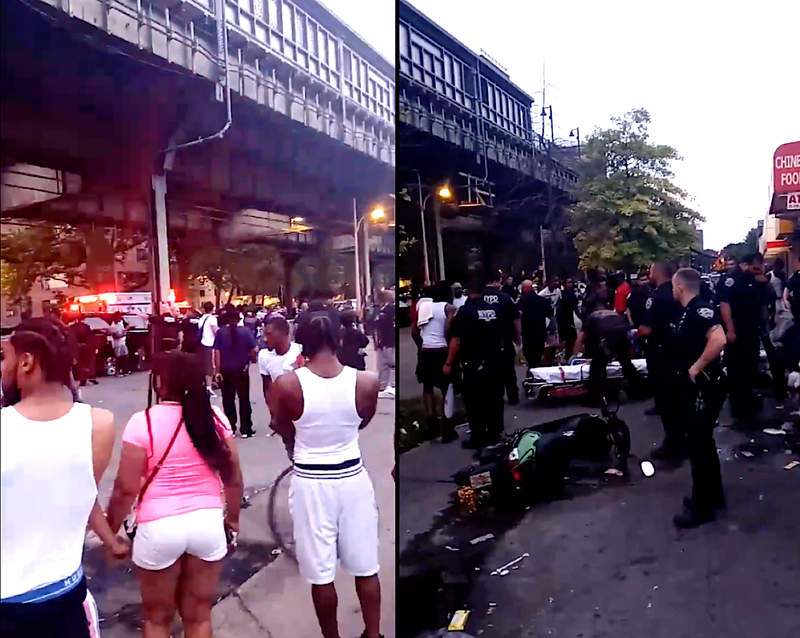 The shooting scene in Brownsville after four men were shot