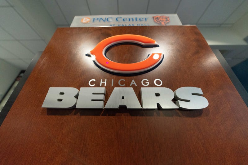 Bears podium at Halas Hall in Lake Forest