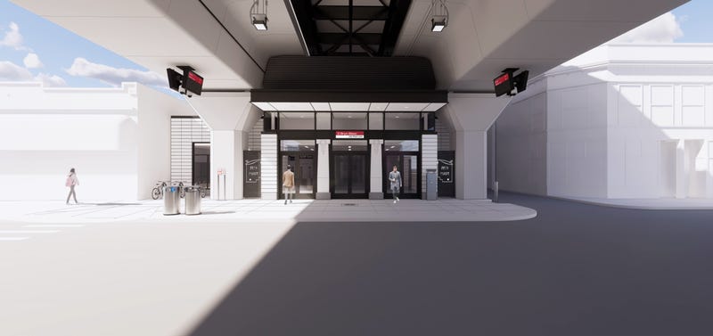 Renderings of the new Bryn Mawr Red Line station