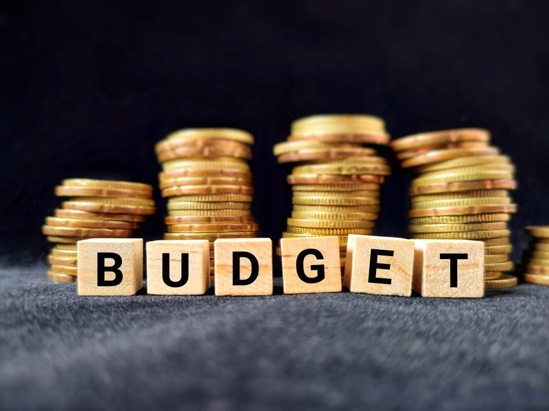 BUDGET text background. Stock photo.