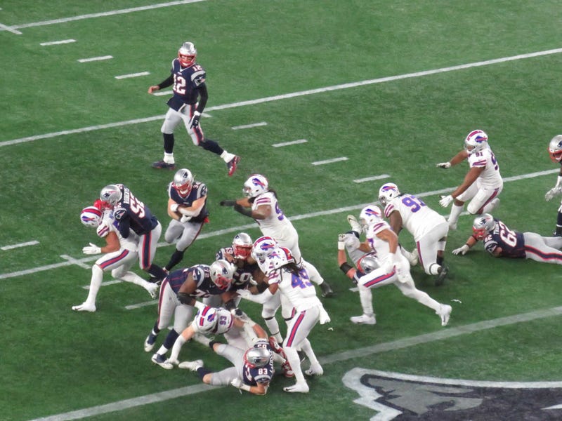 Rex Burkhead racing in the game-winning TD vs. Bills, 12/21/19