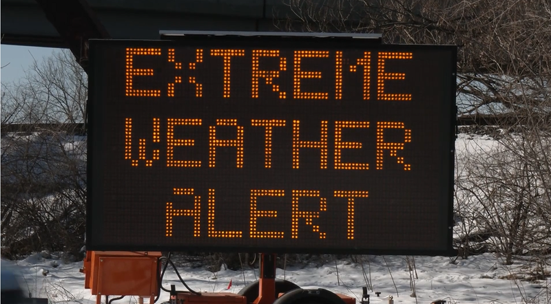 Electronic message boards are going up in the city reminding people of the extreme cold Friday.