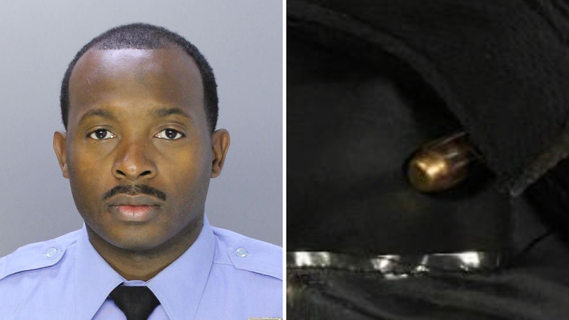 Highway Patrol Officer Sergio Diggs was grazed by a bullet in the head while patrolling the Parkway for July Fourth celebrations. The bullet lodged into his cap.