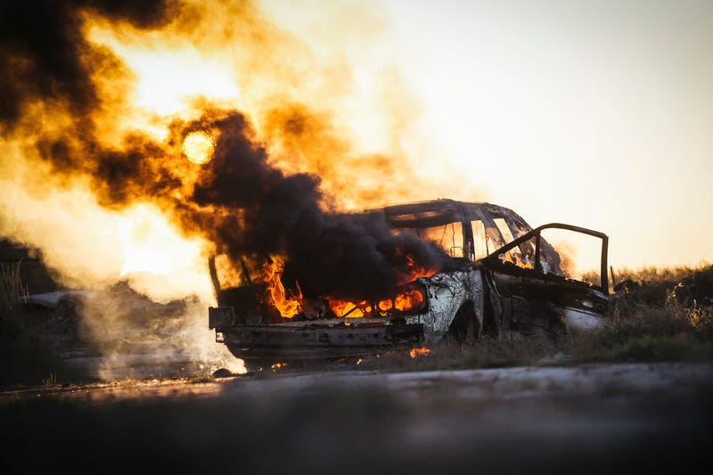 Body found inside burning vehicle