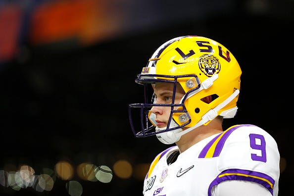 Joe Burrow prepares for the national title with LSU. 