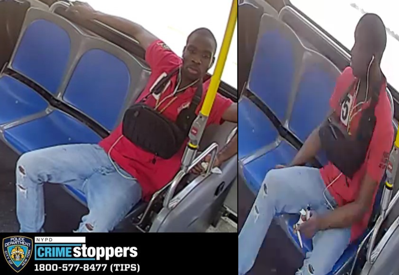 Police are searching for a suspect after a bus driver was stabbed in the hand aboard a B82 bus on Monday afternoon