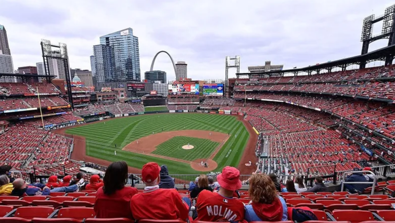 Aerial view of Busch Stadium