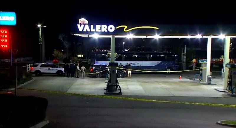 One person is dead and five others are injured after a man opened fire on a Greyhound bus.