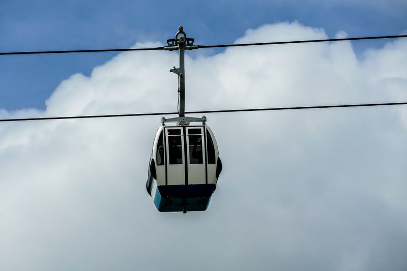 cable car in mountains