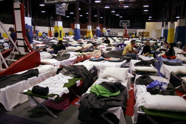 California evacuee shelter