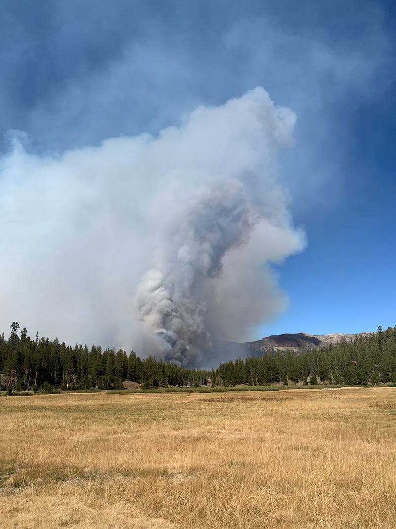 The Caldor Fire just across highway 88 from Kirkwood Ski Area.