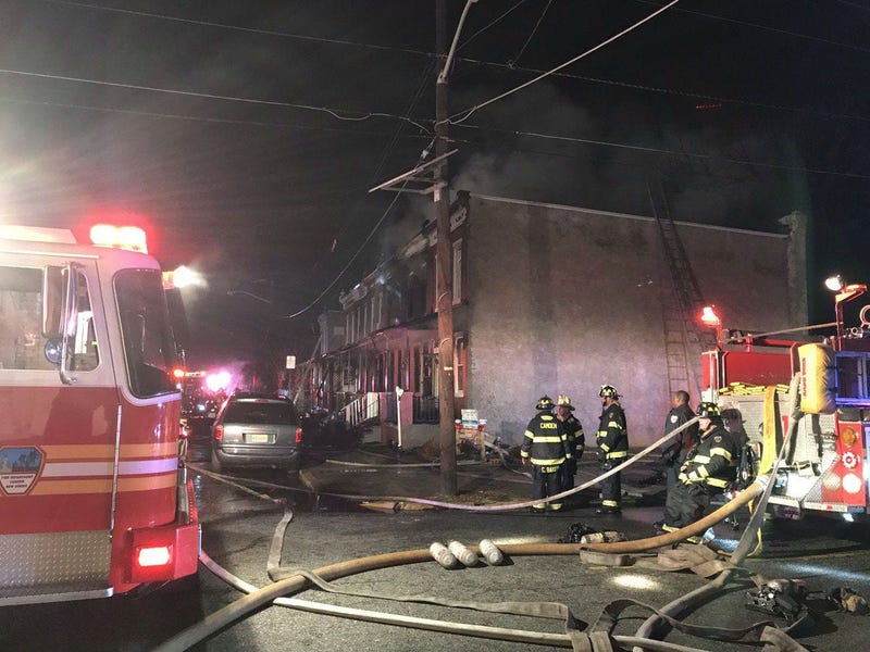 Camden Fire Chief Michael Harper said eight people, including three kids, a police officer and a firefighter, were injured in a Camden fire that affected six rowhomes.