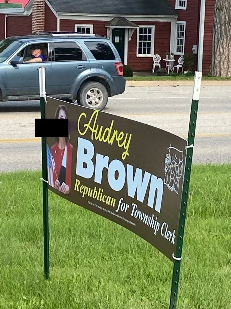 This photo has been edited to black out the area where the offensive item was attached.