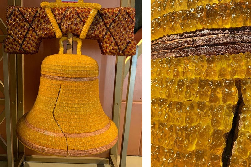 A candy sculpture of the Liberty Bill.