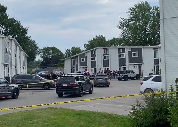 scene of Canton shooting with police cars